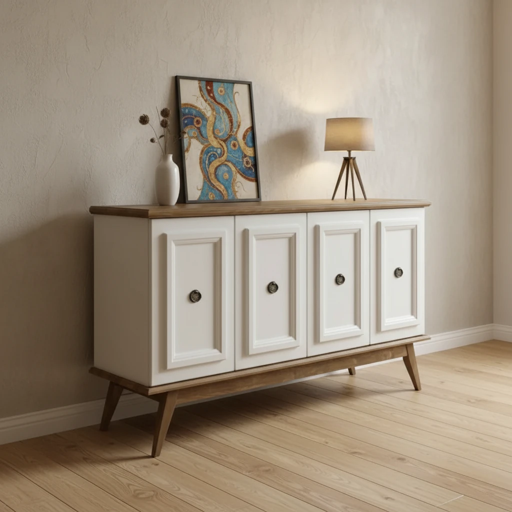 آینه و کنسول کد 82 چوبی روکش ملچ