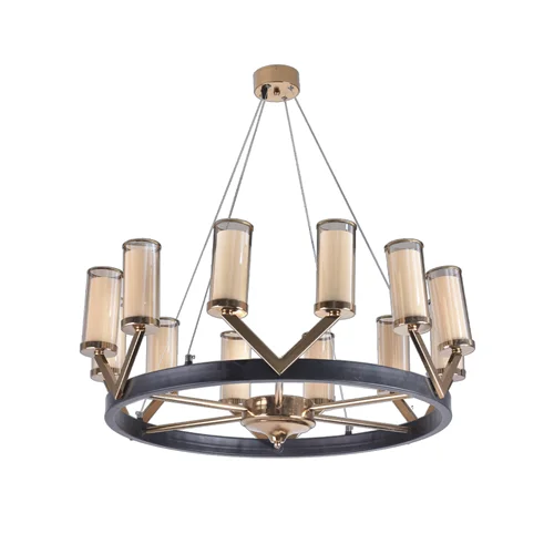 لوستر حباب استوانه دو گلاس ۱۲ شعله