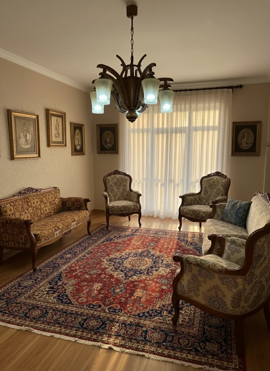 لوستر چوبی آلاله 5 شعله