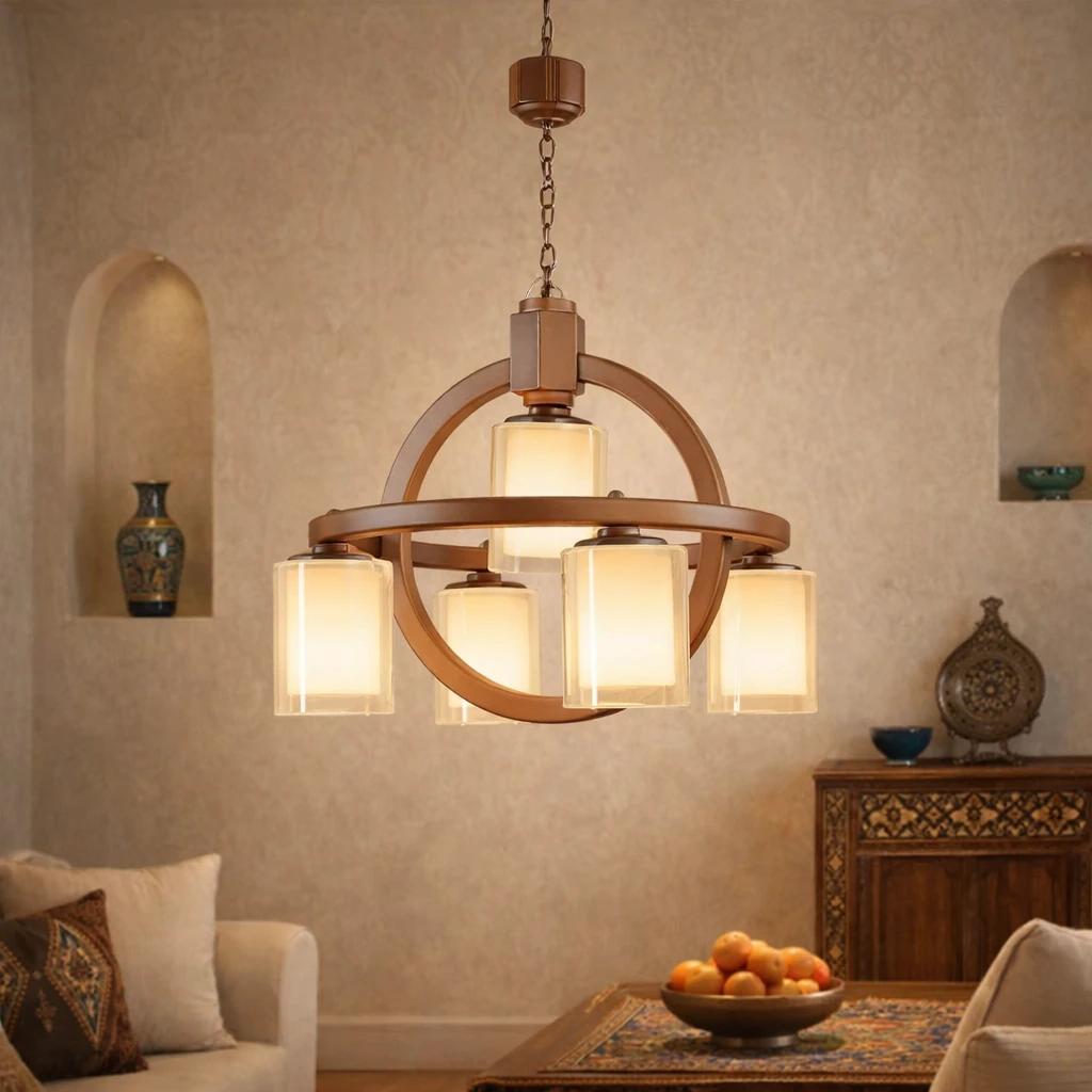 لوستر 5 شعله رومن رو به پایین